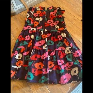 MILLY NWT Black Multi LAYLA Poppy PRT on CHFN Dress $355 Size Medium